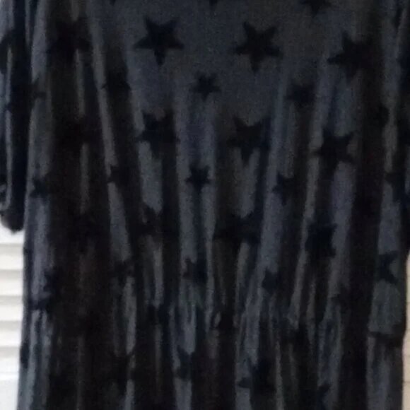 NWT Sheer Black Flocked Dress with Stars Plus Size 26 - Picture 5 of 7